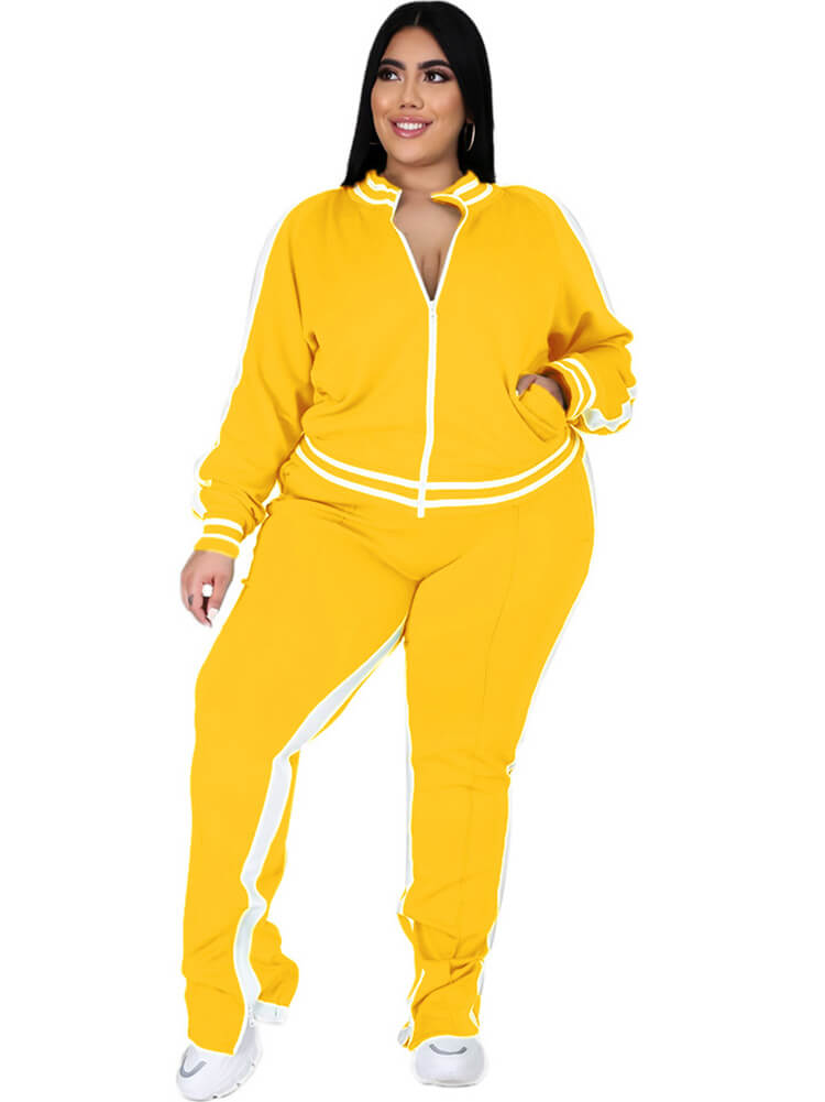 Conjuntos de chaqueta y pantalones con hombros descubiertos de talla grande