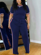 Stripe Top Pants Set