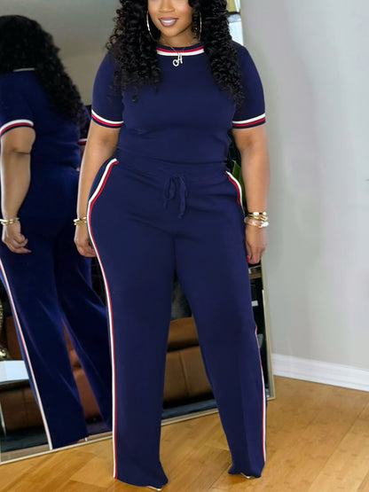 Stripe Top Pants Set