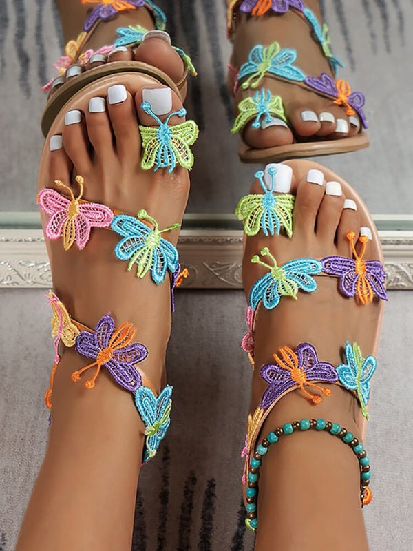 Butterfly Toe Ring Beach Sandals