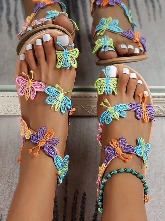 Butterfly Toe Ring Beach Sandal