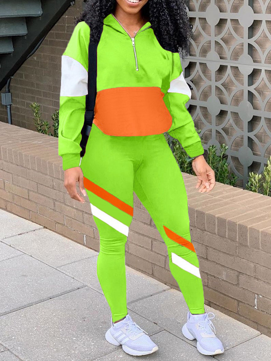 Color Contrast Casual Set