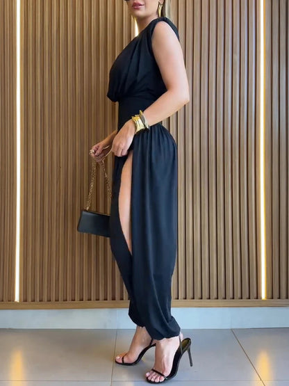 Sleeveless Cutout Waist Balloon Leg Jumpsuit