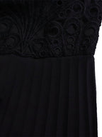 Plus Size Lace Hollow Out Pleated Dress