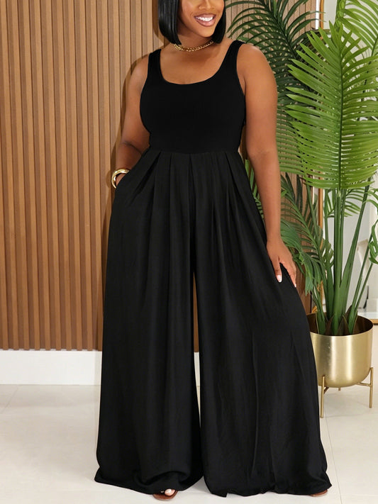 Sleeveless Wide Leg Jumpsuit