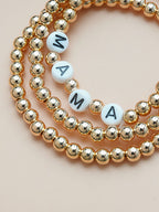 Pulseras minimalistas de perlas MAMA de tres piezas