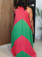 Color Block Sleeveless Maxi Dress
