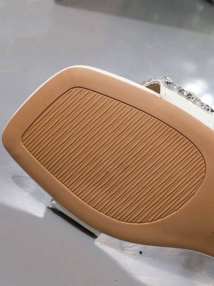 Rhinestone Pearl Strap Sandals