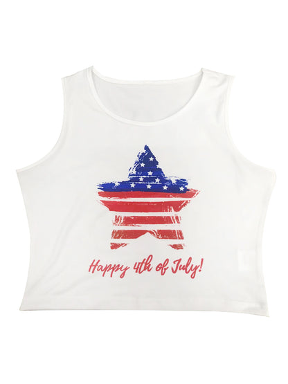Star Print Sleeveless Tank Top