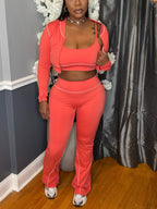 Three Piece Cardigan Tank Pants Set