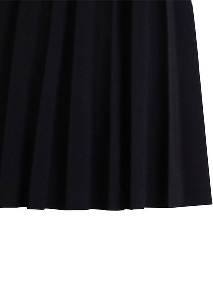 Plus Size Lace Hollow Out Pleated Dress