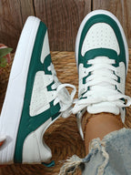 Colorblock Platform Lace-Up Sneakers