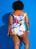 Trajes de baño de dos piezas con estampado de hombros descubiertos