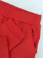 Ruffle Sleeve Top Belted Pants Set