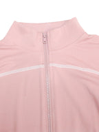 Solid Color Zip Top Leggings Set