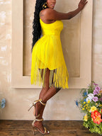 Fringe Cami Romper Dress
