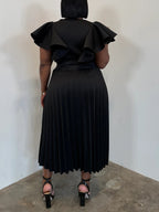 Plus Size Ruffle Pleated Dress