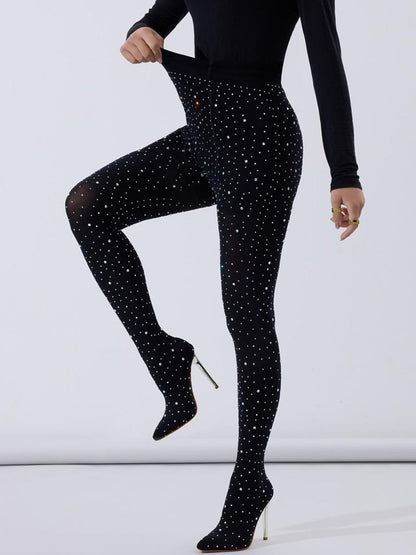 Rhinestone Stiletto Pointed Toe Pants Boots