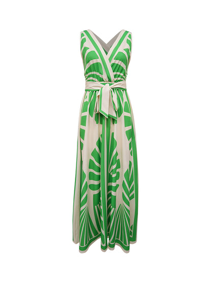Boho Print Cross Back Maxi Dress