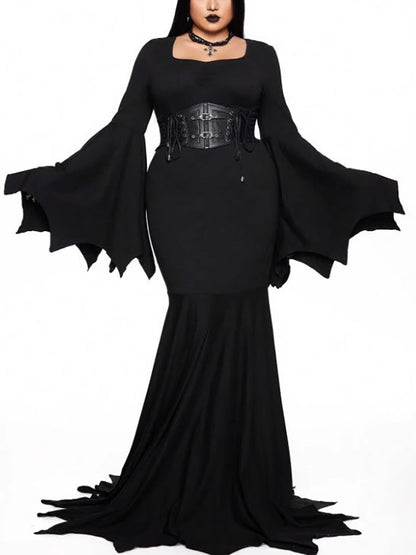 Halloween Costume Gothic Bat Wing Maxi Dress