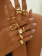 Adjustable Geometric Ring Set