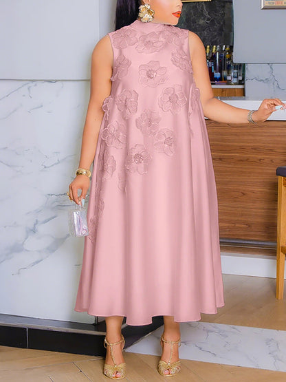 Loose Embroidered Sleeveless Maxi Dress