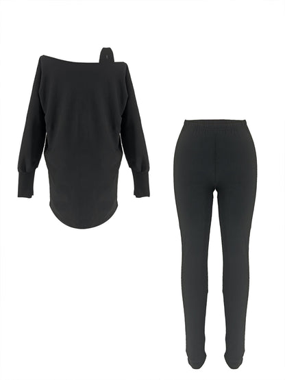Off Shoulder Top Skinny Pants Set