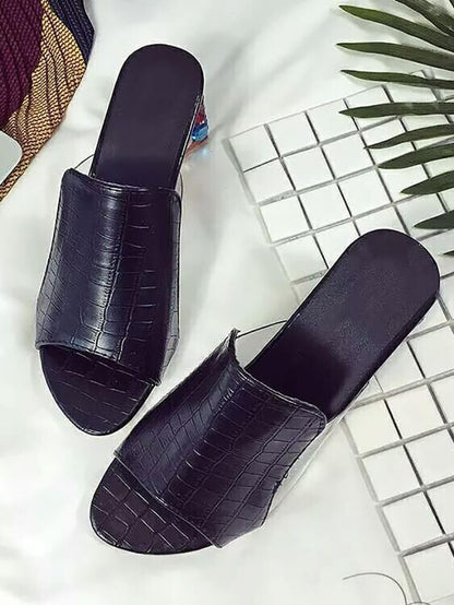 Chanclas gruesas con patchwork de cristales de colores