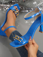 Patent Leather One-Strap Sandals