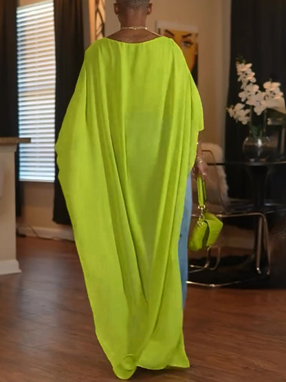 Mesh Batwing Sleeve Cloak Top