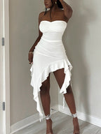 Strapless Ruffle Mini Dress