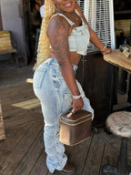 Multi-Pocket Straight Leg Jeans