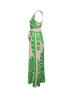 Boho Print Cross Back Maxi Dress