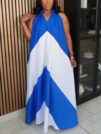 Color Block Sleeveless Maxi Dress