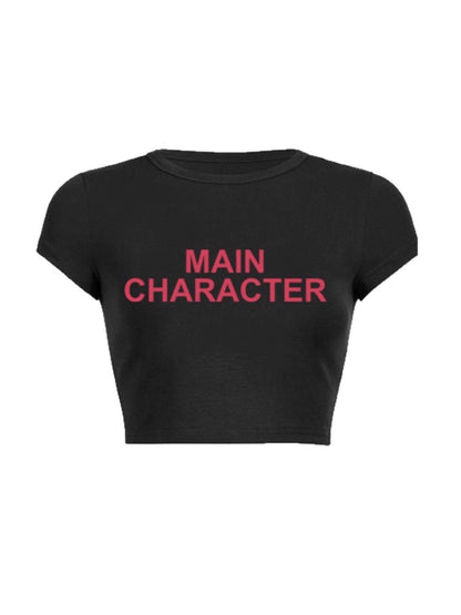 MAIN CHARACTIER Crop Top Graphic T-Shirt