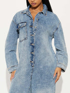Button Down Denim Jumpsuit