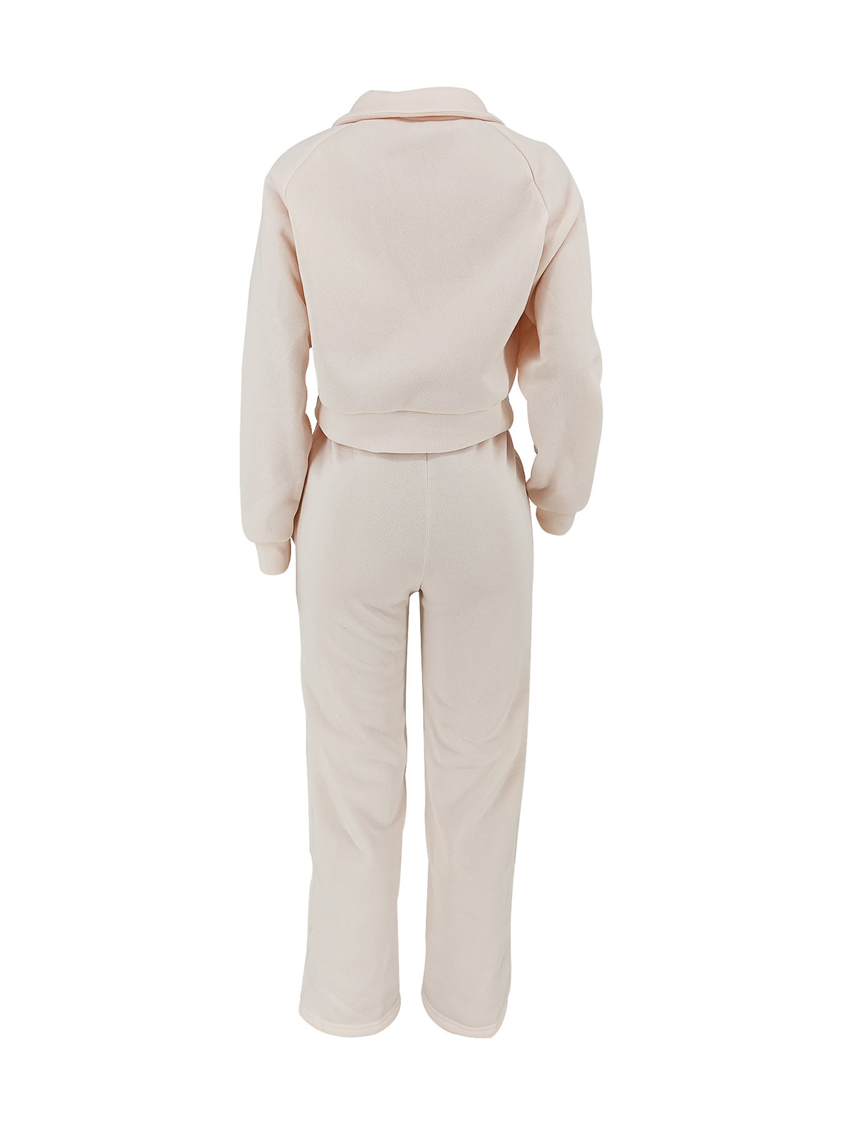 Solid Color Sweatshirt Pants Set