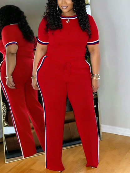 Stripe Top Pants Set