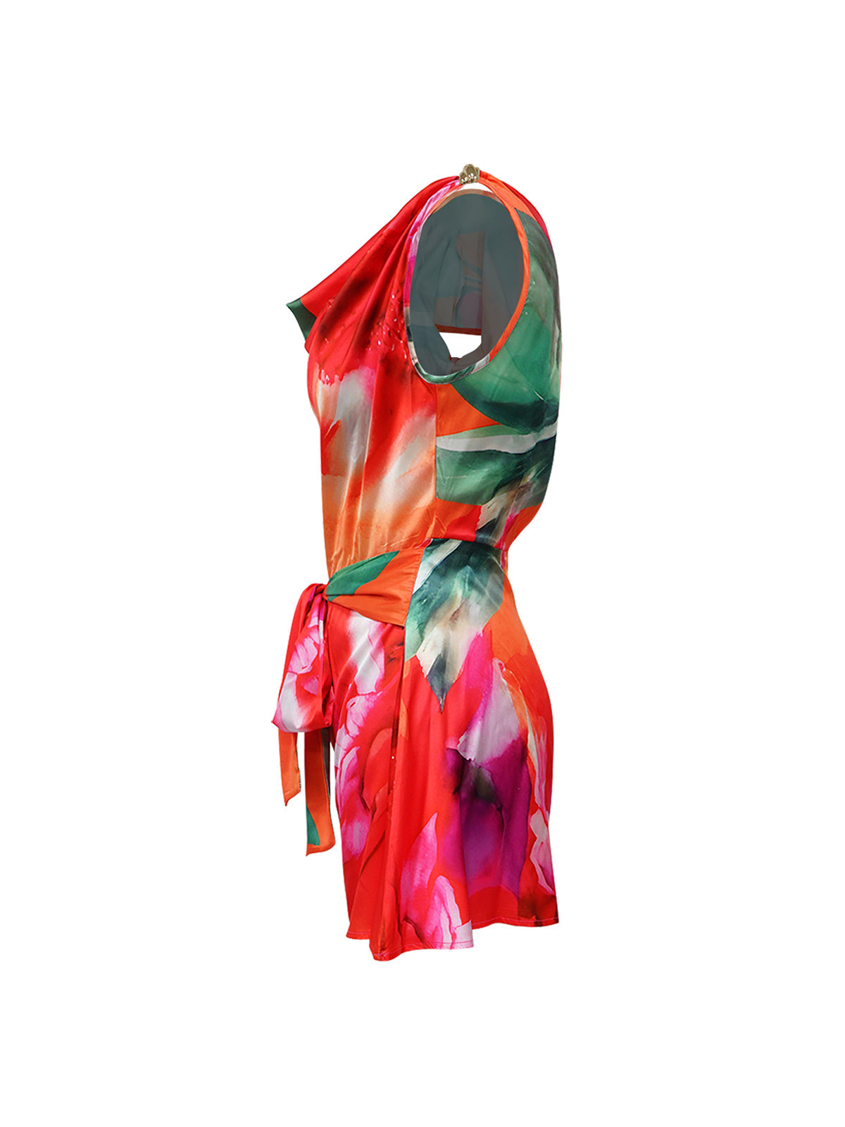 Asymmetric Tie Dye Cutout Romper