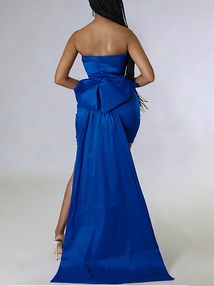 Strapless Bow Mini Dress