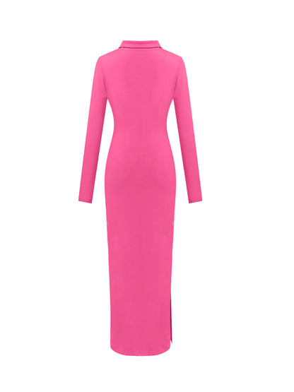Long Sleeve Solid Color Maxi Dress