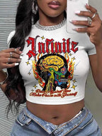 Y2K Graphic Crop Top Tee