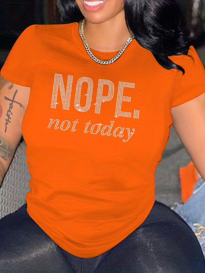 Rhinestone Letter Graphic Crew Neck Tee