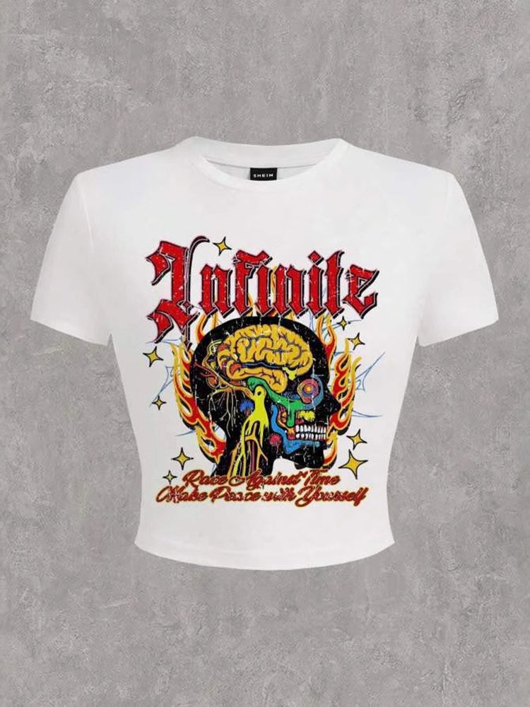 Y2K Graphic Crop Top Tee