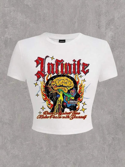 Y2K Graphic Crop Top Tee