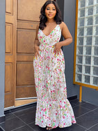 Vestidos largos sin espalda con estampado floral y tirantes finos