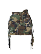 Camouflage Fringe Mini Skirt