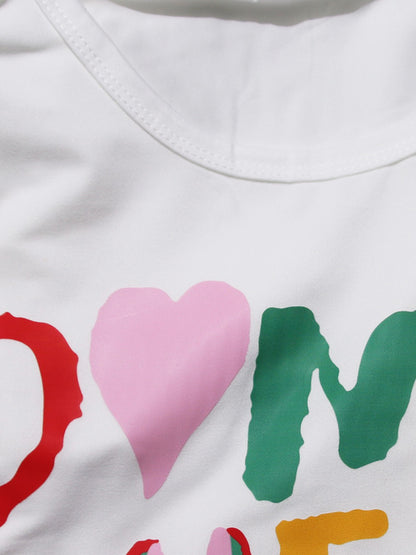 Graphic Letter Print Short Sleeve Tee