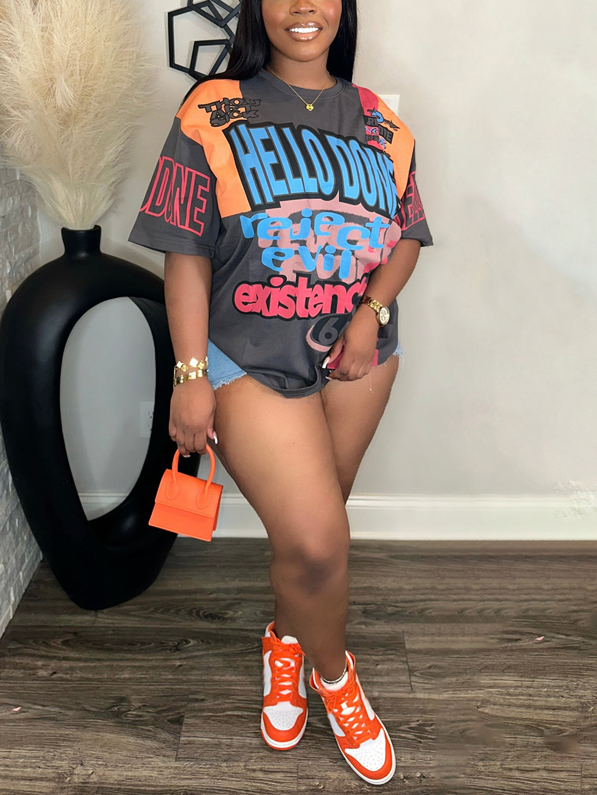 Oversized Letter Graphic T-Shirt