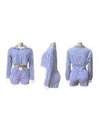 Striped Shirt Shorts Set